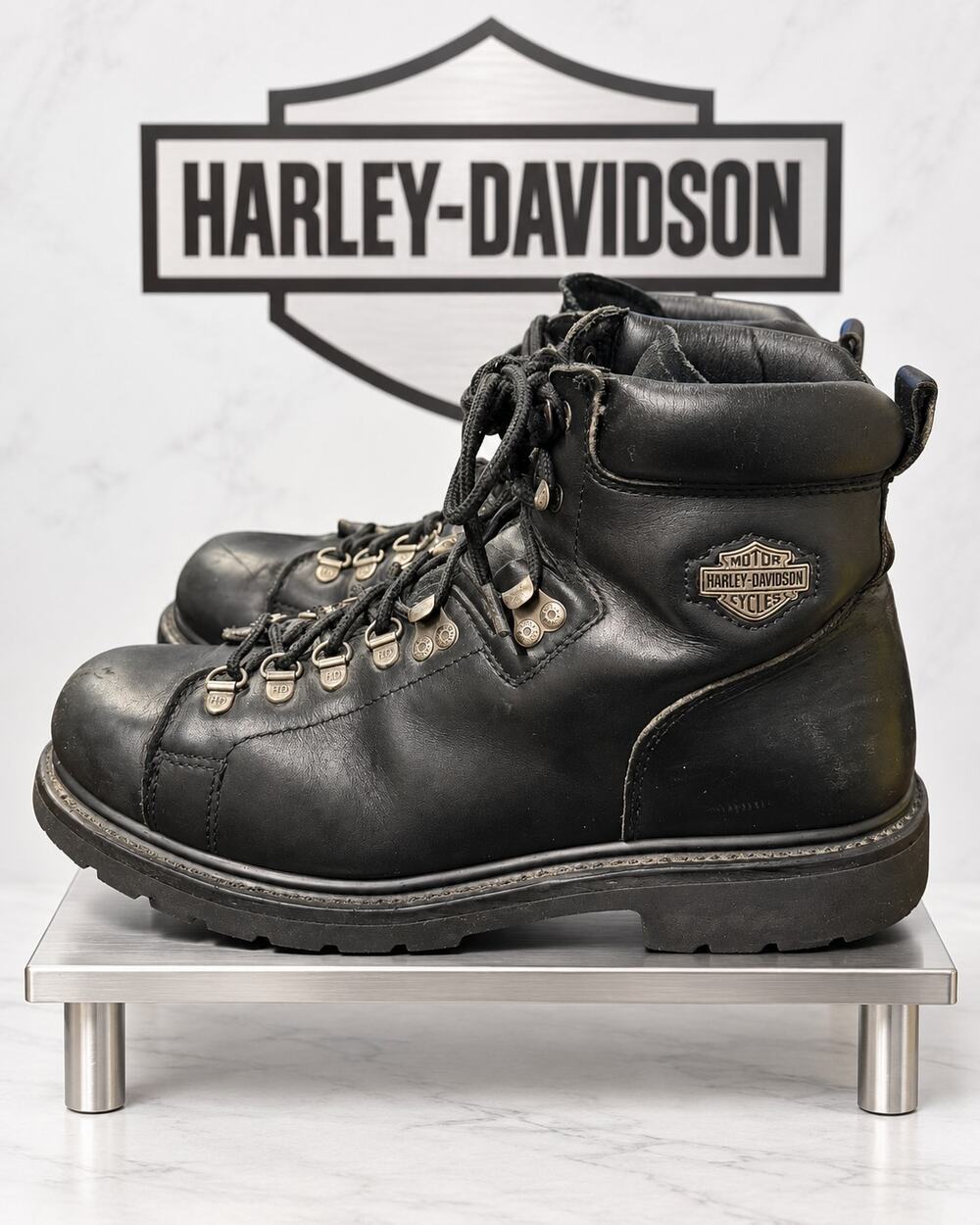 Harley-Davidson Black Leather Motorcycle Boots Men’s 11 Stock 91570